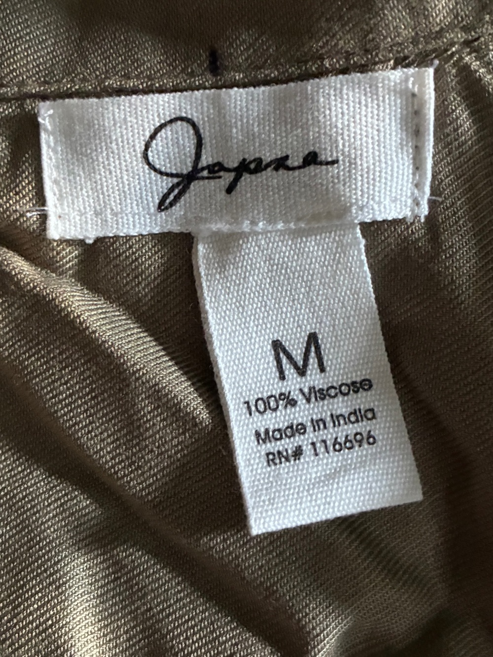 Japna Utility Shirt Dress Drawstring Waist Army Olive Green 100% Viscose Sz M - Picture 6 of 6